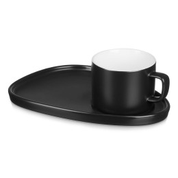 Чайная пара "Brighton" : блюдце овальное, чашка, коробка, черный
