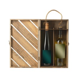 Коробка подарочная из массива дерева для 2х бутылок