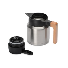 Кофепот с деревянной ручкой, 850 мл, серебристый