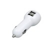 Автомобильная зарядка CC-01, 2 USB порта, белый цвет.