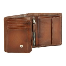 Портмоне BUGATTI ДОМ | DOMUS, с RFID защитой, коньячный цвет, натуральная воловья кожа, 10х2х12 см