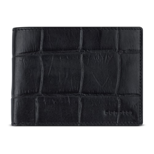 Портмоне BUGATTI НЕВИО | NEVIO, чёрный, воловья кожа/козья кожа/полиэстер, 12,5х2,5х9,3 см