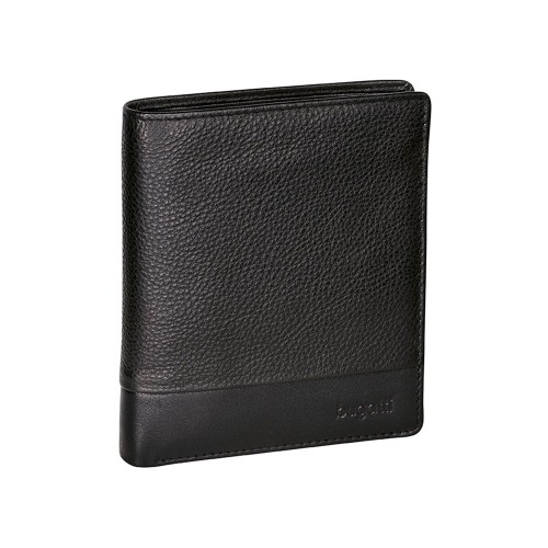 Портмоне BUGATTI АТЛАНТА | ATLANTA, чёрное, натуральная воловья кожа, 10,5х2х12,5 см