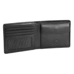 Портмоне BUGATTI ПЕРВЫЙ | PRIMO, чёрное, натуральная воловья кожа, 11х1,5х9 см