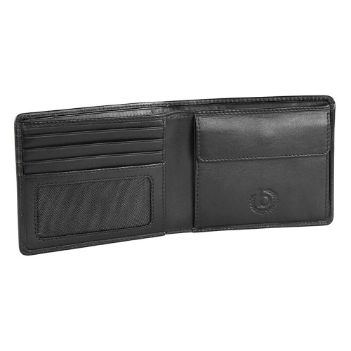 Портмоне BUGATTI ПЕРВЫЙ | PRIMO, чёрное, натуральная воловья кожа, 11х1,5х9 см