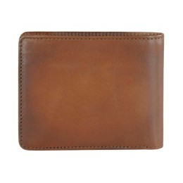 Портмоне BUGATTI ДОМ | DOMUS, с RFID защитой, коньячный цвет, натуральная воловья кожа, 12х1,5х9,2 см