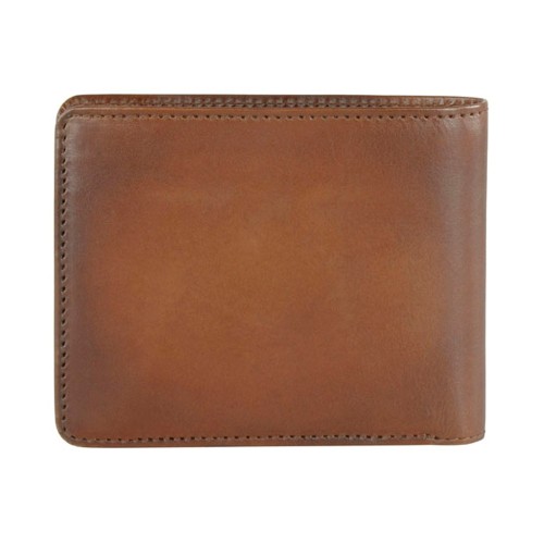 Портмоне BUGATTI ДОМ | DOMUS, с RFID защитой, коньячный цвет, натуральная воловья кожа, 12х1,5х9,2 см