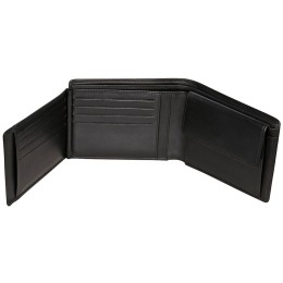 Портмоне BUGATTI АТЛАНТА | ATLANTA, чёрное, натуральная воловья кожа, 12,5х2х9,7 см