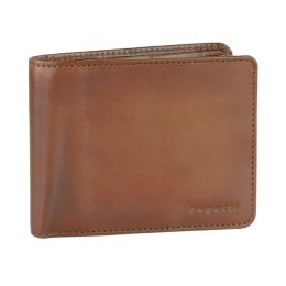 Портмоне BUGATTI ДОМ | DOMUS, с RFID защитой, коньячный цвет, натуральная воловья кожа, 12х1,5х9,2 см