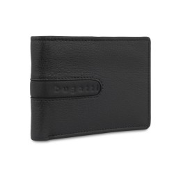 Портмоне BUGATTI ШЕДЕВР | BOMBA, с защитой данных RFID, чёрное, кожа козы/полиэстер, 12,5х2х9 см