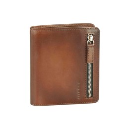 Портмоне BUGATTI ДОМ | DOMUS, с RFID защитой, коньячный цвет, натуральная воловья кожа, 10х2х12 см