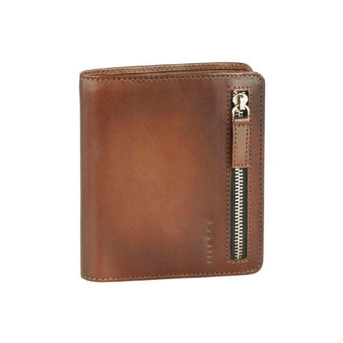 Портмоне BUGATTI ДОМ | DOMUS, с RFID защитой, коньячный цвет, натуральная воловья кожа, 10х2х12 см