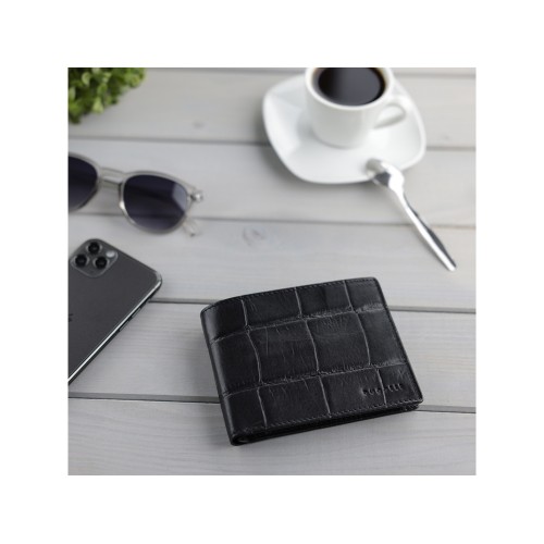 Портмоне BUGATTI НЕВИО | NEVIO, чёрный, воловья кожа/козья кожа/полиэстер, 12,5х2,5х9,3 см