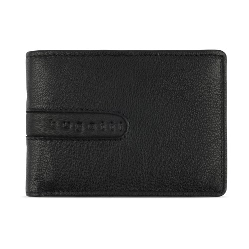 Портмоне BUGATTI ШЕДЕВР | BOMBA, с защитой данных RFID, чёрное, кожа козы/полиэстер, 12,5х2х9 см