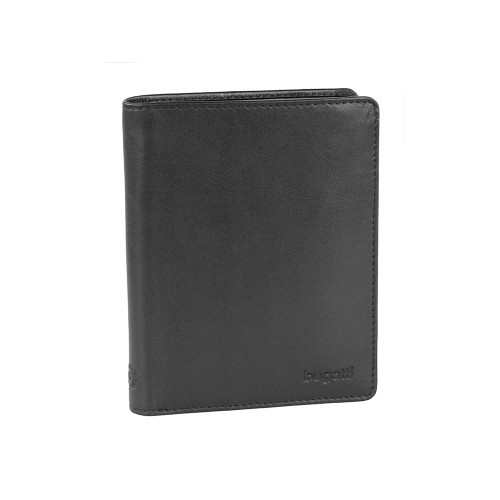 Портмоне BUGATTI ПЕРВЫЙ | PRIMO, чёрное, натуральная воловья кожа, 10х1,5х12,5 см