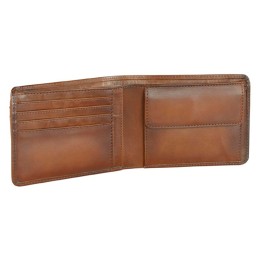 Портмоне BUGATTI ДОМ | DOMUS, с RFID защитой, коньячный цвет, натуральная воловья кожа, 12,5х2х9 см