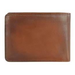 Портмоне BUGATTI ДОМ | DOMUS, с RFID защитой, коньячный цвет, натуральная воловья кожа, 12,5х2х9 см