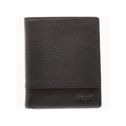 Портмоне BUGATTI АТЛАНТА | ATLANTA, чёрное, натуральная воловья кожа, 10,5х2х12,5 см