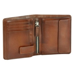 Портмоне BUGATTI ДОМ | DOMUS, с RFID защитой, коньячный цвет, натуральная воловья кожа, 10х2х12 см