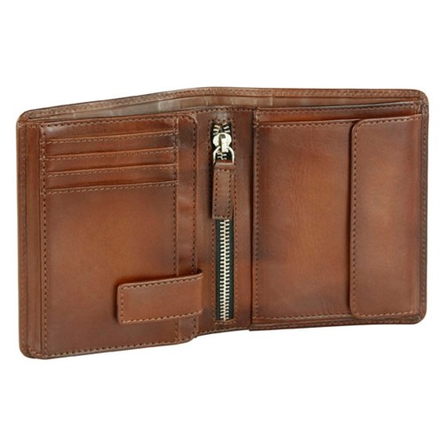 Портмоне BUGATTI ДОМ | DOMUS, с RFID защитой, коньячный цвет, натуральная воловья кожа, 10х2х12 см