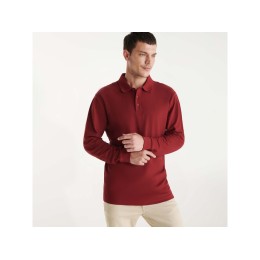Рубашка поло "Estrella" мужская с длинным рукавом, гранатовый