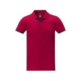 Morgan Двухцветное мужское поло с коротким рукавом , красный