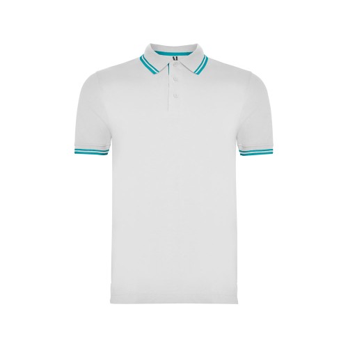 Рубашка поло "Montreal" мужская, белый/бирюзовый