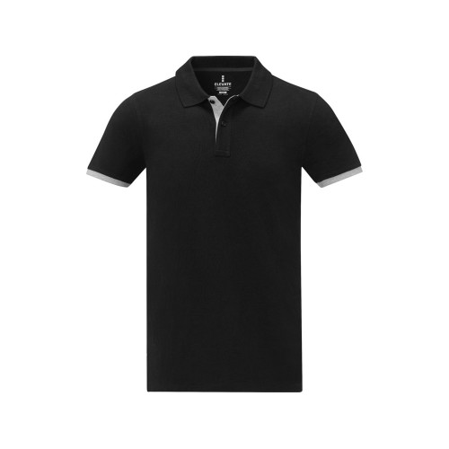 Morgan Двухцветное мужское поло с коротким рукавом , черный