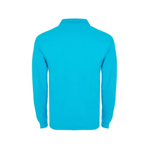 Рубашка поло "Estrella" мужская с длинным рукавом, бирюзовый