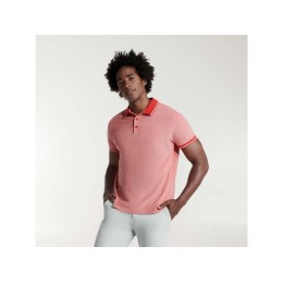 Рубашка поло "Bowie" мужская, меланжевый красный