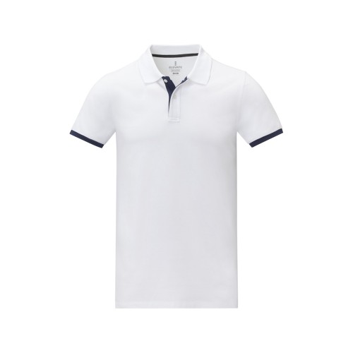 Morgan Двухцветное мужское поло с коротким рукавом , белый
