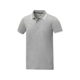 Amarago Мужское поло с коротким рукавом и контрастной отделкой, серый яркий