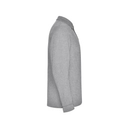 Рубашка поло "Estrella" мужская с длинным рукавом, серый меланж