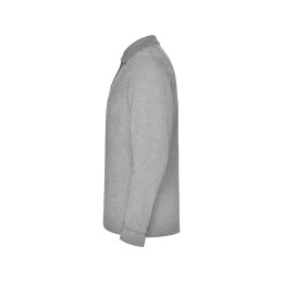 Рубашка поло "Estrella" мужская с длинным рукавом, серый меланж