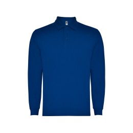 Рубашка поло "Carpe" мужская с длинным рукавом, королевский синий