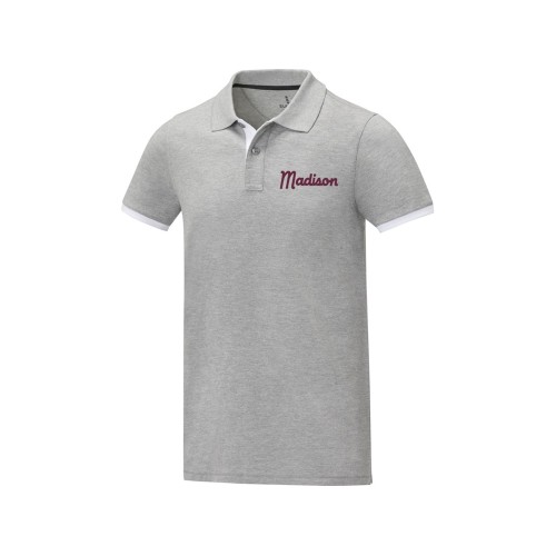 Morgan Двухцветное мужское поло с коротким рукавом , серый яркий