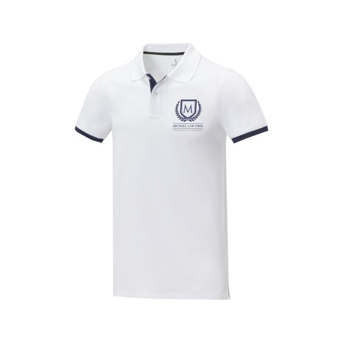 Morgan Двухцветное мужское поло с коротким рукавом , белый