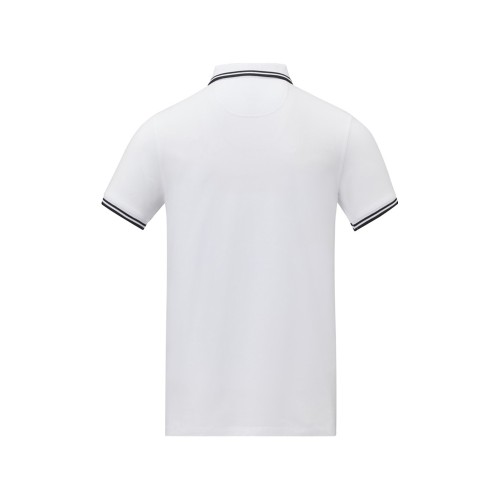 Amarago Мужское поло с коротким рукавом и контрастной отделкой, белый