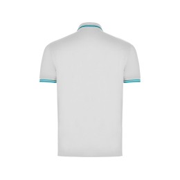 Рубашка поло "Montreal" мужская, белый/бирюзовый