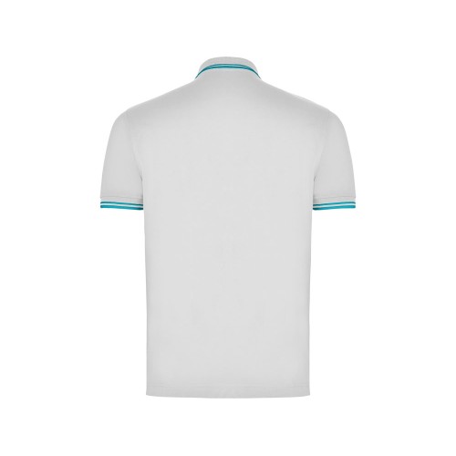 Рубашка поло "Montreal" мужская, белый/бирюзовый