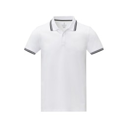 Amarago Мужское поло с коротким рукавом и контрастной отделкой, белый