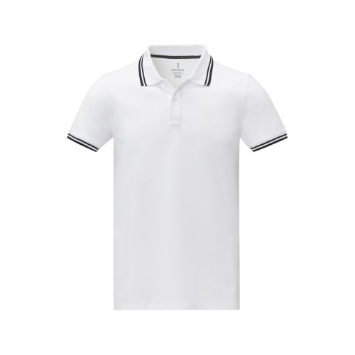 Amarago Мужское поло с коротким рукавом и контрастной отделкой, белый