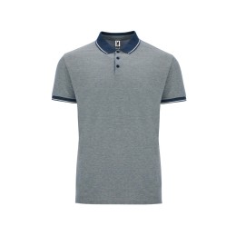 Рубашка поло "Bowie" мужская, меланжевый нэйви