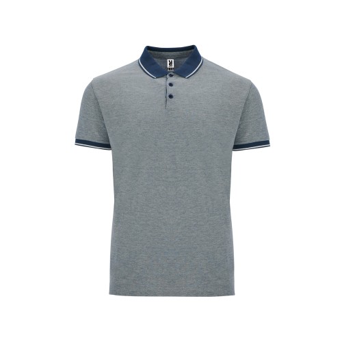 Рубашка поло "Bowie" мужская, меланжевый нэйви