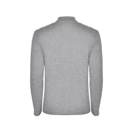 Рубашка поло "Estrella" мужская с длинным рукавом, серый меланж