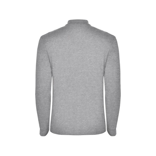 Рубашка поло "Estrella" мужская с длинным рукавом, серый меланж