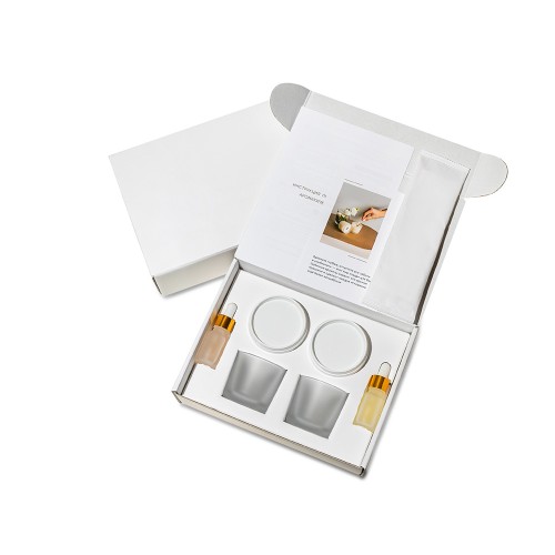 Набор для создания 2-х ароматических свечей: амбра и табак/маракуйя, сандал и пачули (без лого LM)