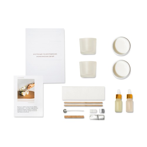 Набор для создания 2-х ароматических свечей: амбра и табак/маракуйя, сандал и пачули (без лого LM)