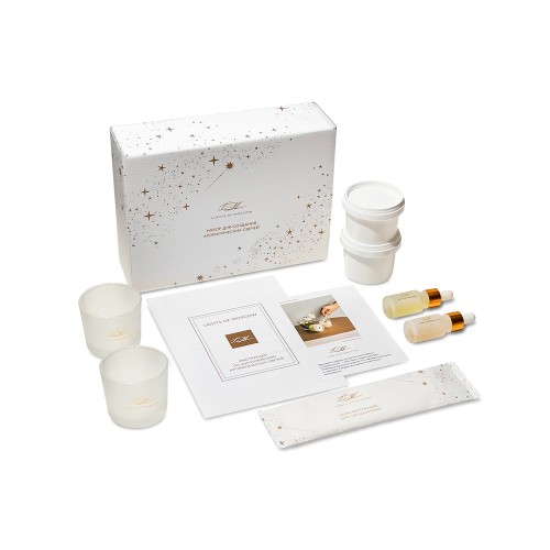 Набор для создания 2-х ароматических свечей: амбра и табак/маракуйя, сандал и пачули