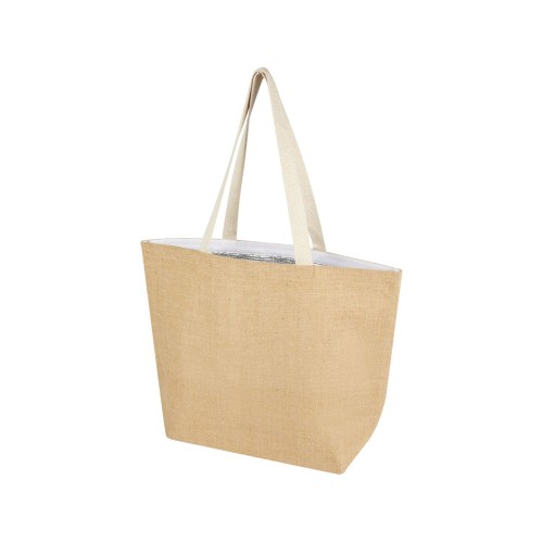 Эко-сумка Джута 12 л из джута плотностью 300 г/м2, белый/натуральный